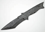 (Knife Kit) Build Your Own Damascus Tanto Knife with Tan & Black G-10 Handles and Mosaic Pin Combo Blank Hunting