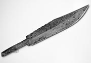 Large Partial Tang Clip Point Damascus Skinning Blank Blanks Blade Knife Knives Making High Carbon Steel
