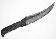 Upswept Damascus Curved Skinning Hunting Large Long Knife Blank Blanks Knives