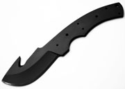 1095 High Carbon Steel Guthook Knife Blank Blade Hunting Skinning Skinner 1095HC Black Powder Coated