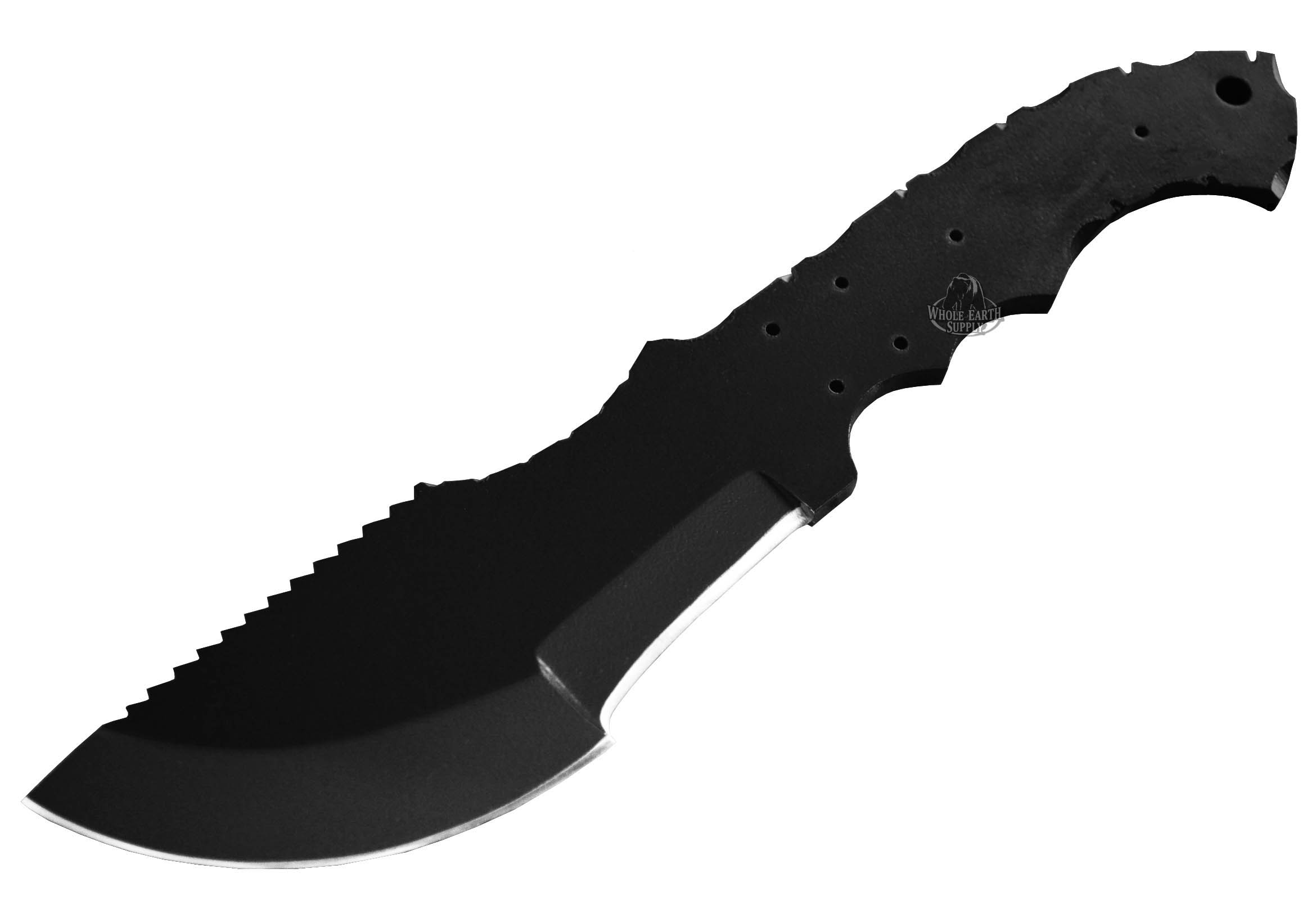 1095 High Carbon Steel Tracker Knife Blank Blade Hunting Skinning Skinner 1095HC Black Powder Coated