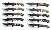 D2 Tracker Hunting Knife Large Knives Survival Skinning Hammered Sheath Steel