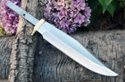 CUSTOM BLANK Blade Knife Small Bowie Hunter Making with Brass Guard Bolster #001