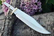 CUSTOM BLANK Blade Knife Small Bowie Hunter Making with Brass Guard Bolster #001
