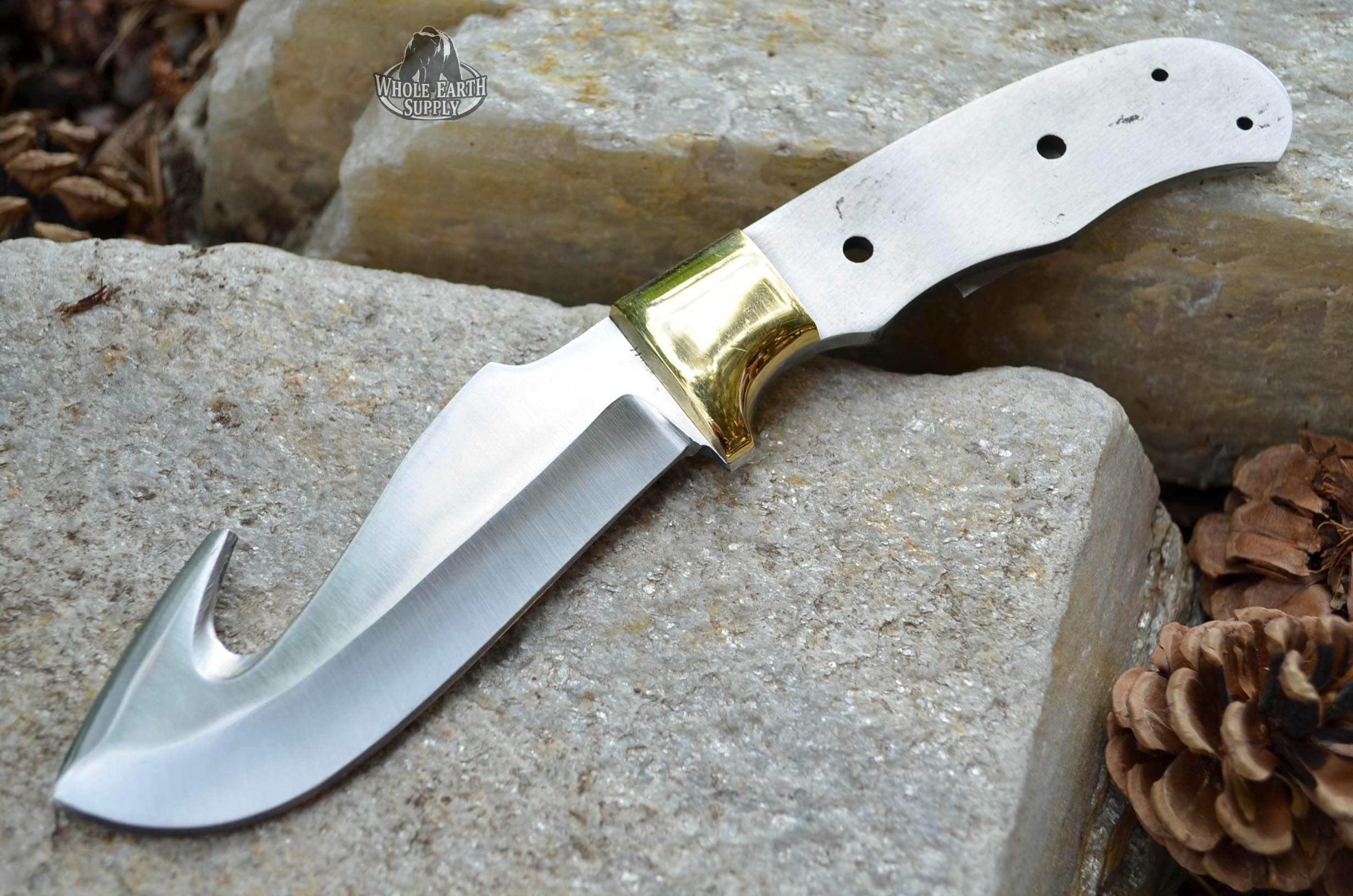 8in Guthook Blade Knife Making Blank Blades Blanks Gutting Hunting Custom Knives