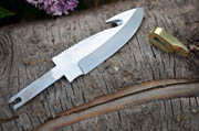 CUSTOM BLANK Guthook Knife Making Hunter Blade w/Brass Guard Bolster #SM02