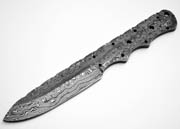 (Knife Kit) Build Your Own Damascus Drop Point Knife with Black & Red Buffalo Horn Handles and Mosaic Pin Combo Blank Hunting