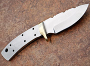 Drop Point D2 D-2 Steel Knife Blank Guard Knives Blade Hunting +Brass Finger