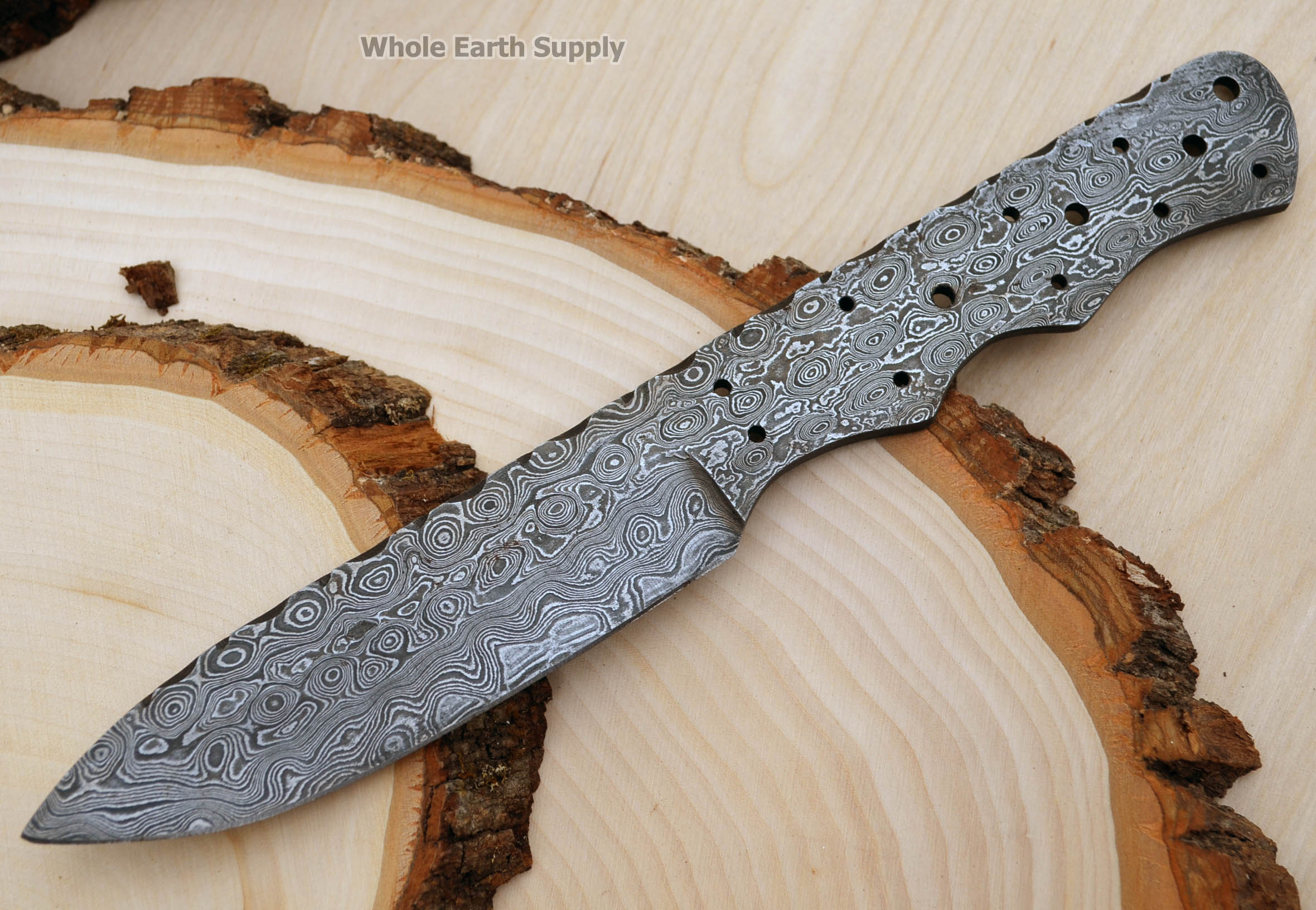 Damascus Knife Blank Blade Drop Point Hunting Skinning Skinner Best Steel 1095HC