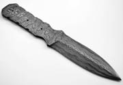 Damascus   Double Edge Hunting Blank Blade Knife 1095HC Carbon Making