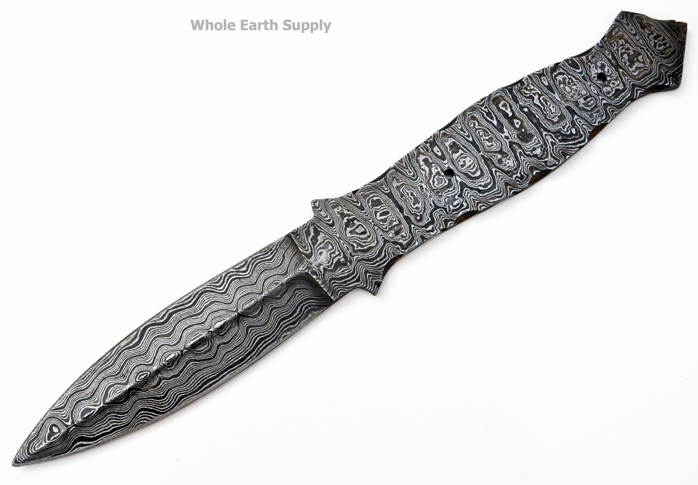 Damascus  Blank  Knife Hunting Blade Double Edge 1095HC High Carbon