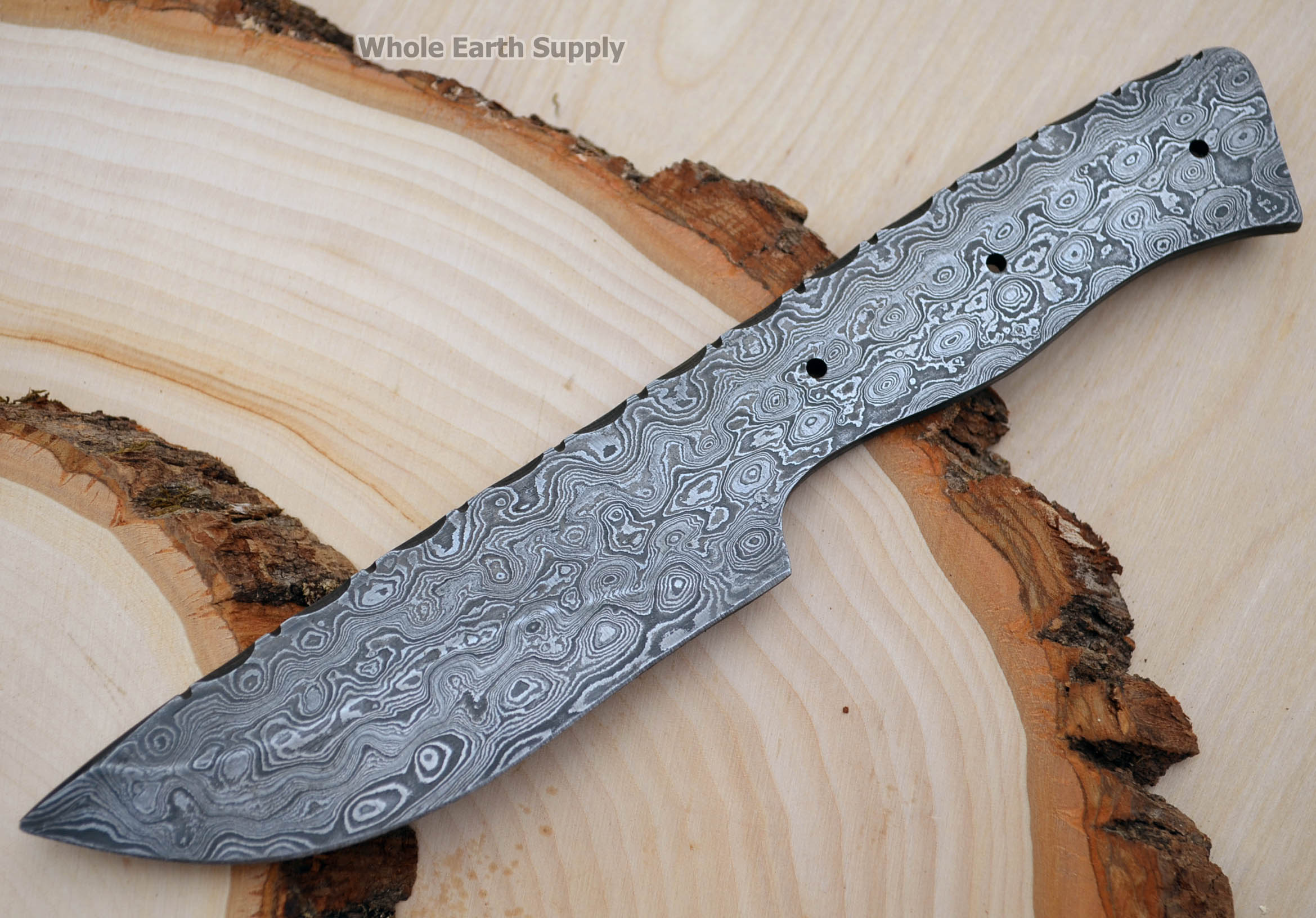 Damascus Knife Blank Blade Hunting Skinning Skinner 1095HC High Carbon Steel