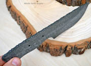 Damascus Knife Blank Blade Hunting Skinning Skinner 1095HC High Carbon Steel